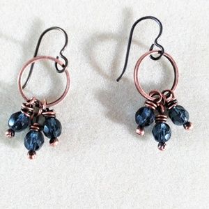 Petite Copper Hoop Pierced Earrings [e4]